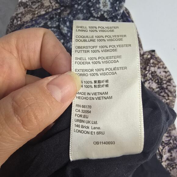 Free People Come Together Smocked Midi Dress Black Combo Patchwork Boho Size XS - Picture 8 of 9